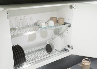 Двухуровневая сушка для посуды VS TOP Dish в шкаф 600 мм