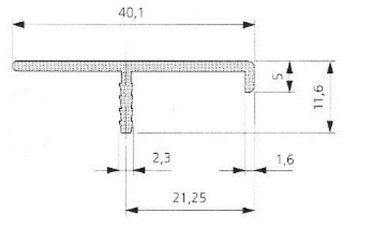 Кромочный профиль для столешницы, 40 мм
