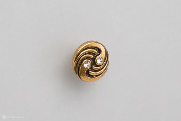WPO726 мебельная ручка-кнопка состаренное золото и кристаллы Swarovski WPO726 мебельная ручка-кнопка состаренное золото и кристаллы Swarovski