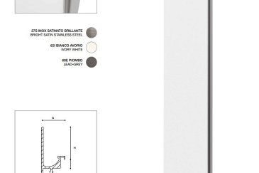 640 вертикальная мебельная ручка-профиль 3000 мм цвета слоновой кости