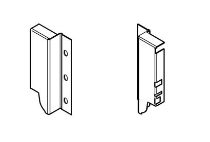 TANDEMBOX, держатель задней стенки для высоты К (128,5мм), черный, комплект