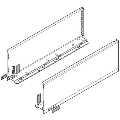 Комплект царг LEGRABOX pure, высота C (177,0 мм), НД=500 мм, терра-черный