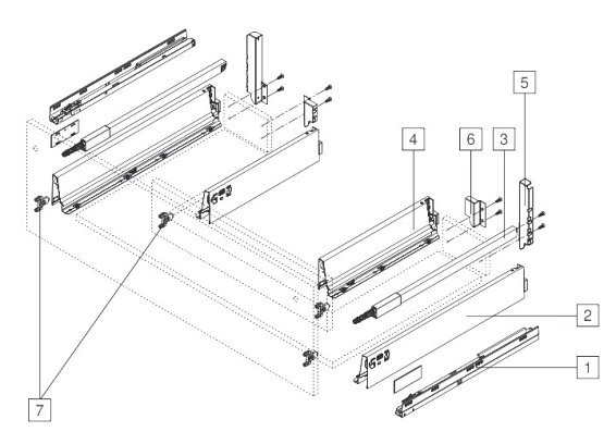 Ящик под мойку TANDEMBOX antaro (224х500), крепление inserta, черн.